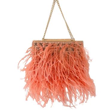 Chanel Pink Feather Mini Chain Bag
