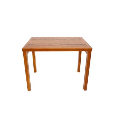 Danish Modern Mid-Century Teak Side Table | Vintage Teak Wood Rectangular End Table 