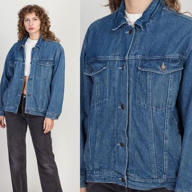 Vintage Bonjour Corduroy Collar Jean Jacket - Men's Medium, Women's Large | 80s 90s Unisex Medium Wash Denim Jacket 