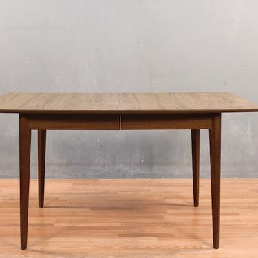 Classic Mid Century Laminate &amp; Walnut Dining Table with Leaf – ONLINE ONLY