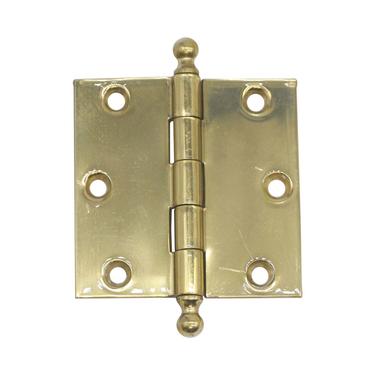 Vintage Polished Brass 3 x 3 Ball Tip Classic Butt Cabinet Door Hinge