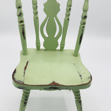 Vintage Doll Furniture Bear Chair Miniature- Light Green  Chair-13&quot; 