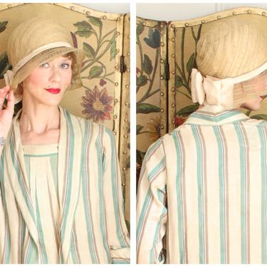 1920s Cloche // Summer Shade Woven Hat // vintage 20s hat 