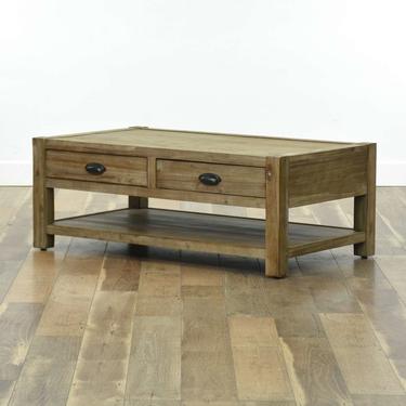 Rustic Style Coffee Table W Storage