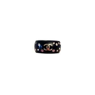 Chanel Black Rhinestone Ring