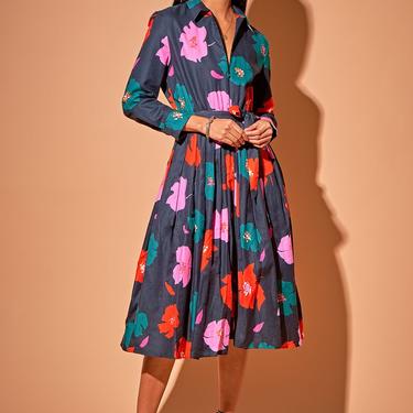 Allyson Dress | Emerald Poppies
