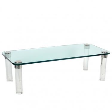 Lucite, Glass, and Chrome Coffee Table