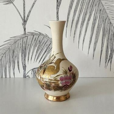 Vintage Vase, Royal Leicester, Robert Hanke, Gold Heron, circa 1900 