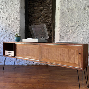 Mid century console table Danish modern credenza mid century stereo console cabinet 