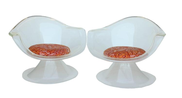 Pair Lucite Jonquil Chairs by Erwine  Estelle Laverne 