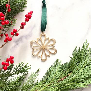 Solid Brass Tree Ornament - Brass Cleo Snowflake Ornament by Sarah Cecelia 