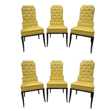 Tommi Parzinger Set of 6 Dining Chairs  With Tufted Backs 1950s
