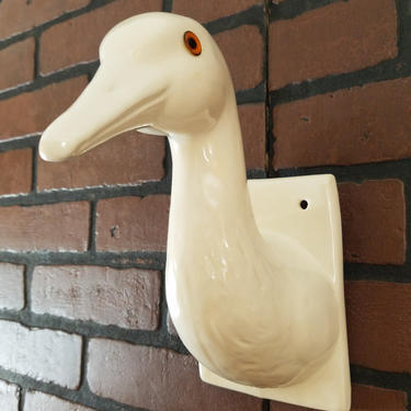 Ceramic Goose/Swan Kitchen Towel Holder 