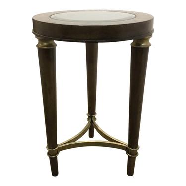 Drexel Heritage Transitional Wood and Glass Side Table