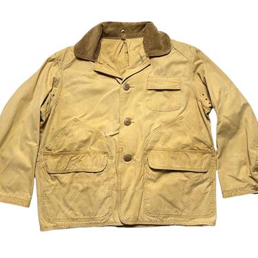 Vintage 1950s JC HIGGINS (Sears) Hunting Jacket ~ size L to XL ~ Mackinaw ~ Canvas ~ Corduroy Collar ~ Coat ~ Work Wear ~ 