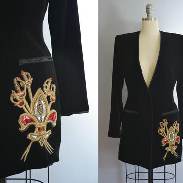 Vintage Escada Couture Velvet Smoking Jacket | 1980s | Medium 