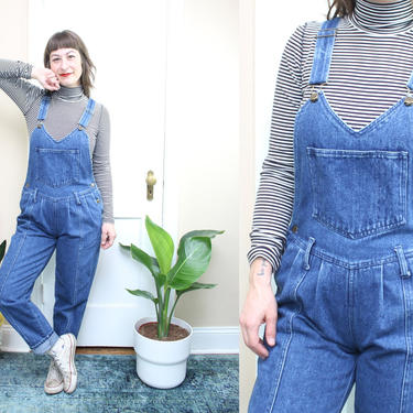 Vintage 90's Dark Blue Overalls / 1990's PASTA brand Overalls / Tapered / Women's Size Small by Ru