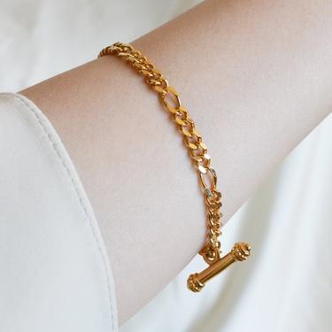 sophia gold bracelet, gold figaro chain bracelet, gold figaro bracelet, gold link, gold chain bracelet, gift for her,  dainty bracelet 