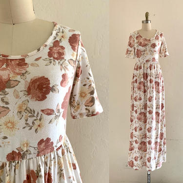 vintage 90's floral knit maxi dress 