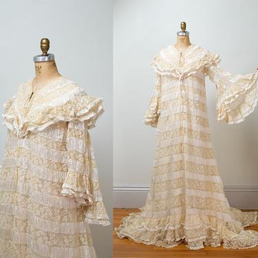 Antique Gown / Belle Epoque Peignoir Wedding Dress Edwardian Victorian 