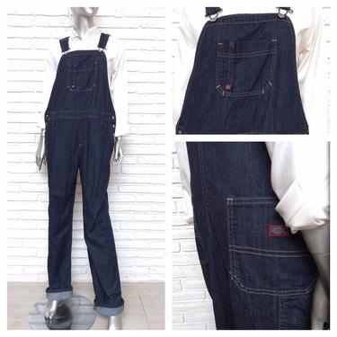Vintage Women's Dickie Overall Jeans Dark Wash 90's Denim Coveralls Uniform M 