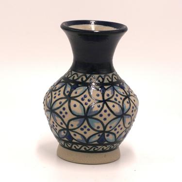 vintage Javier Servin pottery vase made in Mexico 1998 