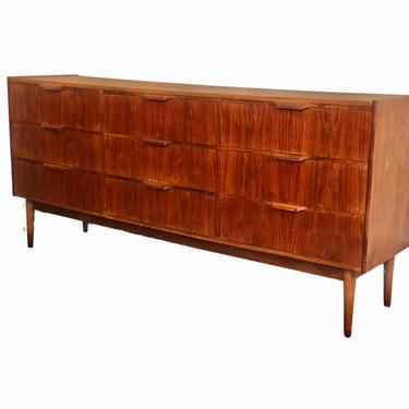 Free Shipping Within Continental US - Imported Vintage Solid Teak Danish Lowboy Dresser Cabinet Storage Drawers 