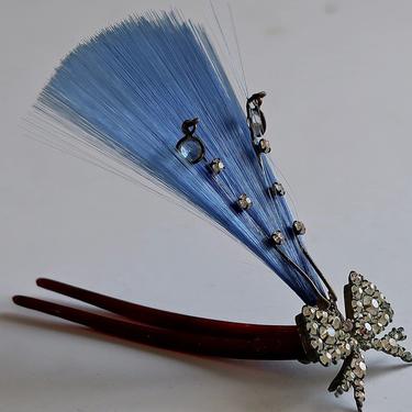 Edwardian Violet Spun Glass Paste Ornament Aigrette, Antique Hair Comb, Antique Hair Ornament, Antique Hairpin Hair Pin, Hair Jewelry, 