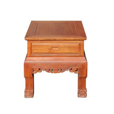 Chinese Oriental Huali Rosewood Plain Side Tea Table Stand cs4595E 