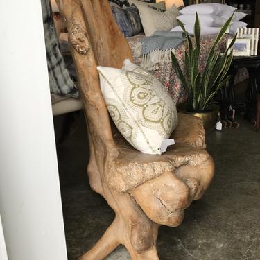 SOLD - Vintage Olive Tree root wood carved chair