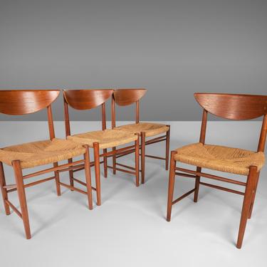 Set Of Four (4) Model 317 Dining Chairs by Peter Hvidt And Orla Möllgaard Nielsen for Soborg Mobelfabrik, c. 1956 