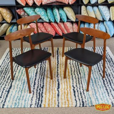 Set of 4 Danish Modern teak dining chairs by Harry Ostergaard for Randers