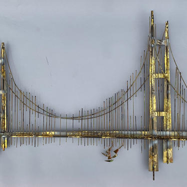 Curtis Jere Golden Gate Bridge Metal Wall Sculpture 