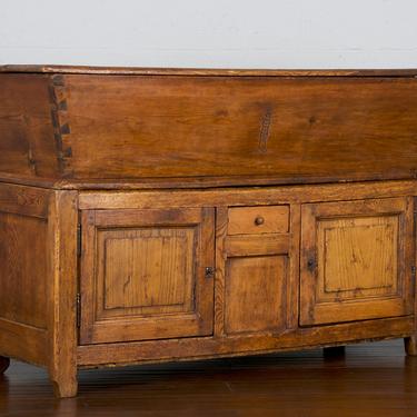19th Century Country French Provincial Pine Dough Bin Cabinet 