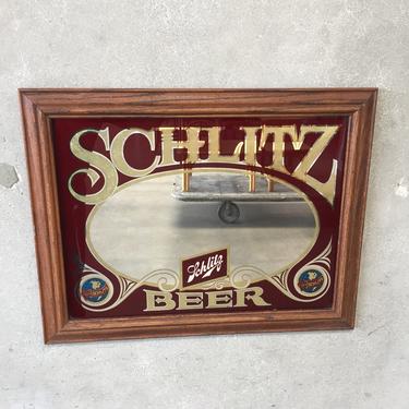1970's Schlitz Groovy Beer Bar Mirror / Sign
