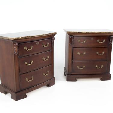 Thomasville 3 Drawer Dresser with Marble Top, a Pair 