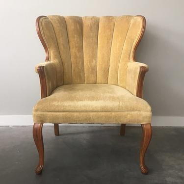 vintage gold channel back chair.