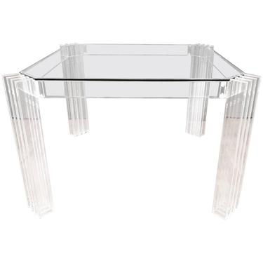 Uncommon Charles Hollis Jones Lucite and Glass Dining Table