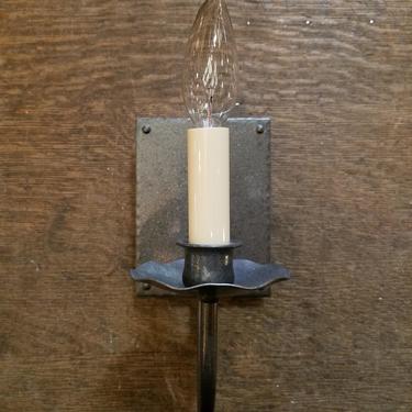 Contemporary Hammered Steel Sconce