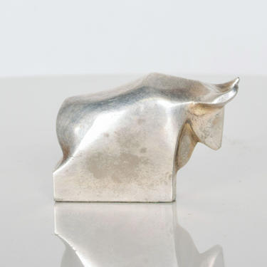 DANSK Designs BULL Paperweight Silver Mid Century Danish Modern TORO 