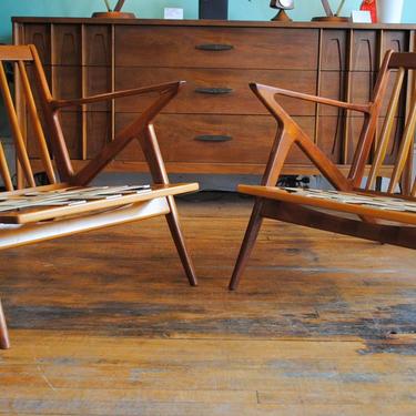 Pair of Early Poul Jensen ‘Z’ Chairs in Teak