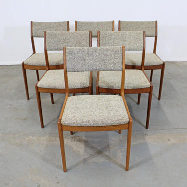 Set of 6 Mid-Century Danish Scandinavian Modern Teak Side Dining Chairs 