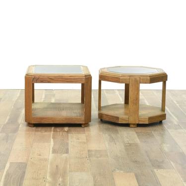 Pair Of Danish Modern Style Oak End Tables