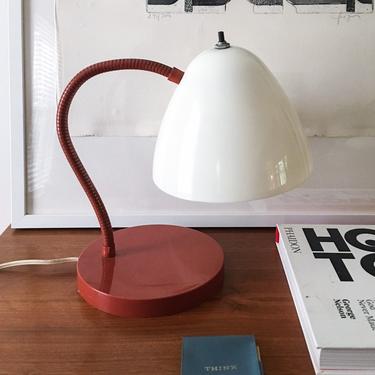 Terracota French Modernist Gooseneck Lamp Vintage Midcentury Stilnovo Sarfatti Arteluce Table Desk 