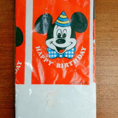 Vintage Mickey Mouse Birthday Paper Tablecloth Table Cover | Walt Disney Productions | 1965 
