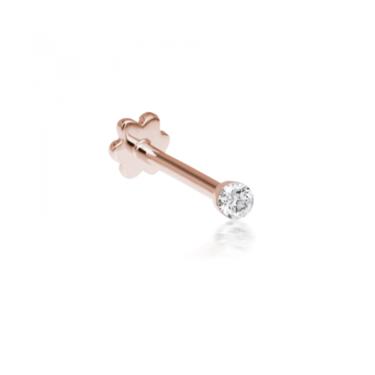 1.5mm Invisible Set Diamond Threaded Stud Rose Gold