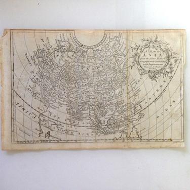 Antique Map of Asia by Sieur Robert Geographer to French King Improved for Brooke's Gazetteer 