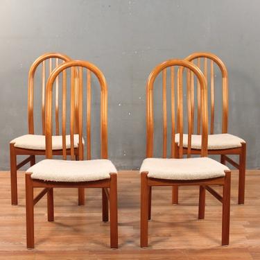 Set of 4 Danish Modern Teak &amp; Wool Dining Chairs – ONLINE ONLY