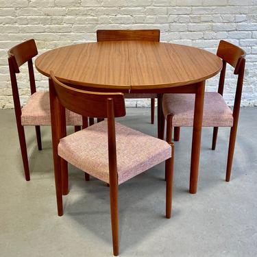 Mid Century MODERN Teak ROUND to OVAL Dining Table, Made in Denmark by Brdr Furbo 