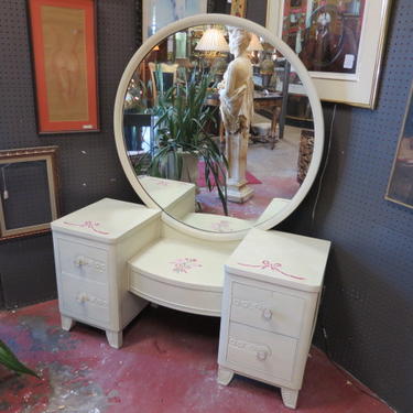SALE! Vintage  Art Deco Vanity with Large Mirror